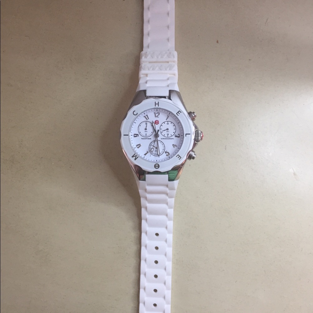 Like-new White Michele Jelly Watch